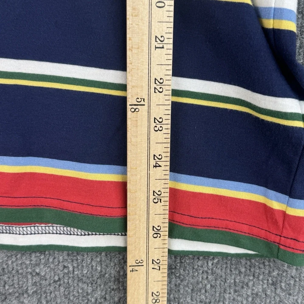 Polo Ralph Lauren Hoodie Shirt Mens S Multicolor Rugby Stripe Casual Long Sleeve